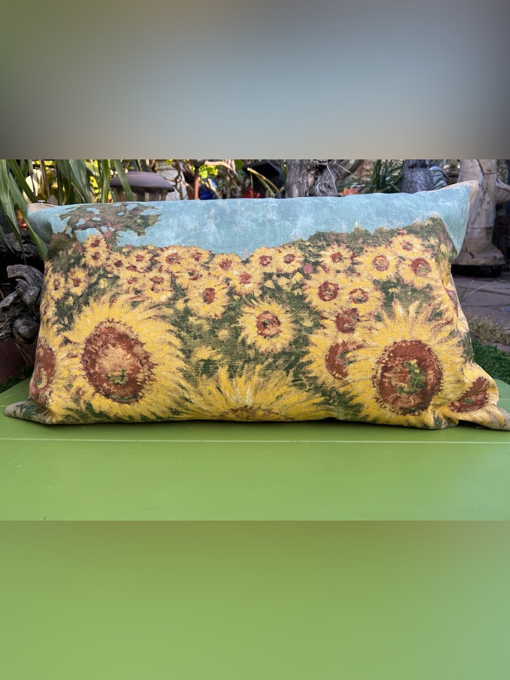 Pottery Barn Sunflower Lumbar Pillow & Cover Cotton/Linen Blend Autumn 25” x 15”